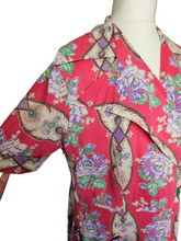 Load image into Gallery viewer, 1940s Pink, Lilac, Green and Cream Long Seersucker House Dress
