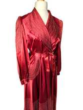 Load image into Gallery viewer, 1940s Cranberry Red Liquid Satin Dressing Gown/Robe
