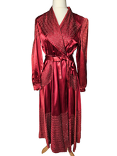 Load image into Gallery viewer, 1940s Cranberry Red Liquid Satin Dressing Gown/Robe
