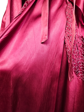 Load image into Gallery viewer, 1940s Cranberry Red Liquid Satin Dressing Gown/Robe
