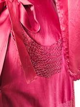 Load image into Gallery viewer, 1940s Cranberry Red Liquid Satin Dressing Gown/Robe
