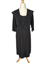 Load image into Gallery viewer, 1940s Black Beaded Sash Dress
