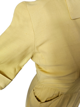 Load image into Gallery viewer, 1940s Lemon Yellow Dress With Big Buttons
