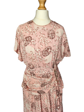Load image into Gallery viewer, 1940s Pale Pink Novelty Egg Print Dress
