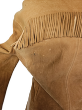 Load image into Gallery viewer, 1940s/1950s Tan Chamois Leather Western Tassel Jacket
