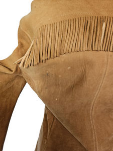 1940s/1950s Tan Chamois Leather Western Tassel Jacket