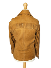 Load image into Gallery viewer, 1940s/1950s Tan Chamois Leather Western Tassel Jacket
