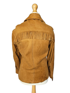 1940s/1950s Tan Chamois Leather Western Tassel Jacket