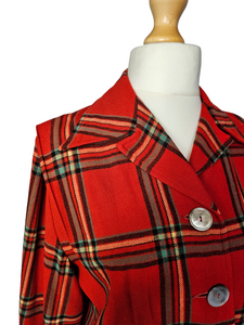 1940s Red Tartan Pendleton Jacket