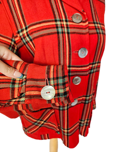 1940s Red Tartan Pendleton Jacket