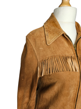 Load image into Gallery viewer, 1940s/1950s Tan Chamois Leather Western Tassel Jacket
