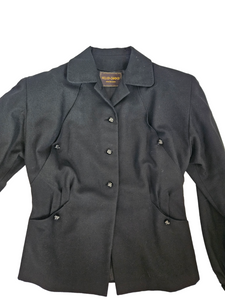 1940s Black Suit With Button Cuffs