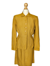 Load image into Gallery viewer, 1940s Golden Yellow Suit With Peter Pan Collar
