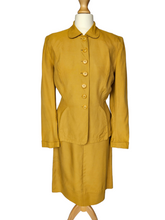 Load image into Gallery viewer, 1940s Golden Yellow Suit With Peter Pan Collar
