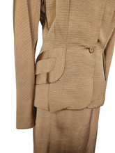 Load image into Gallery viewer, Late 1940s Golden/Sand Grosgrain Suit
