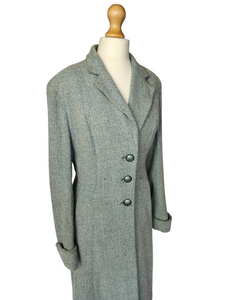 1940s Duck Egg Blue Flecked Coat