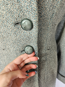 1940s Duck Egg Blue Flecked Coat