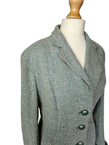 1940s Duck Egg Blue Flecked Coat