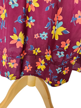 Load image into Gallery viewer, 1940s Burgundy And Multicoloured Floral Dress
