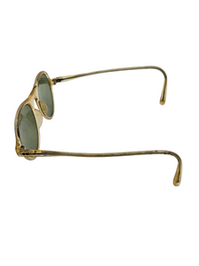 1940s Yellow Round Sunglasses With Green Lenses