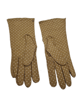 Load image into Gallery viewer, 1940s Taupe/Beige and White Spot Gloves

