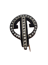 Load image into Gallery viewer, 1930s Deco Black Celluloid Rhinestone Flash Pin
