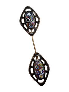 1930s Huge Millefiori Enamel Jabot