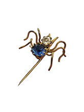 Load image into Gallery viewer, 1930s Deco Blue Bug/Insect Stick Pin
