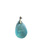 Load image into Gallery viewer, 1950s Mid Century Carved Blue Glass Chinese Pendant/Drop
