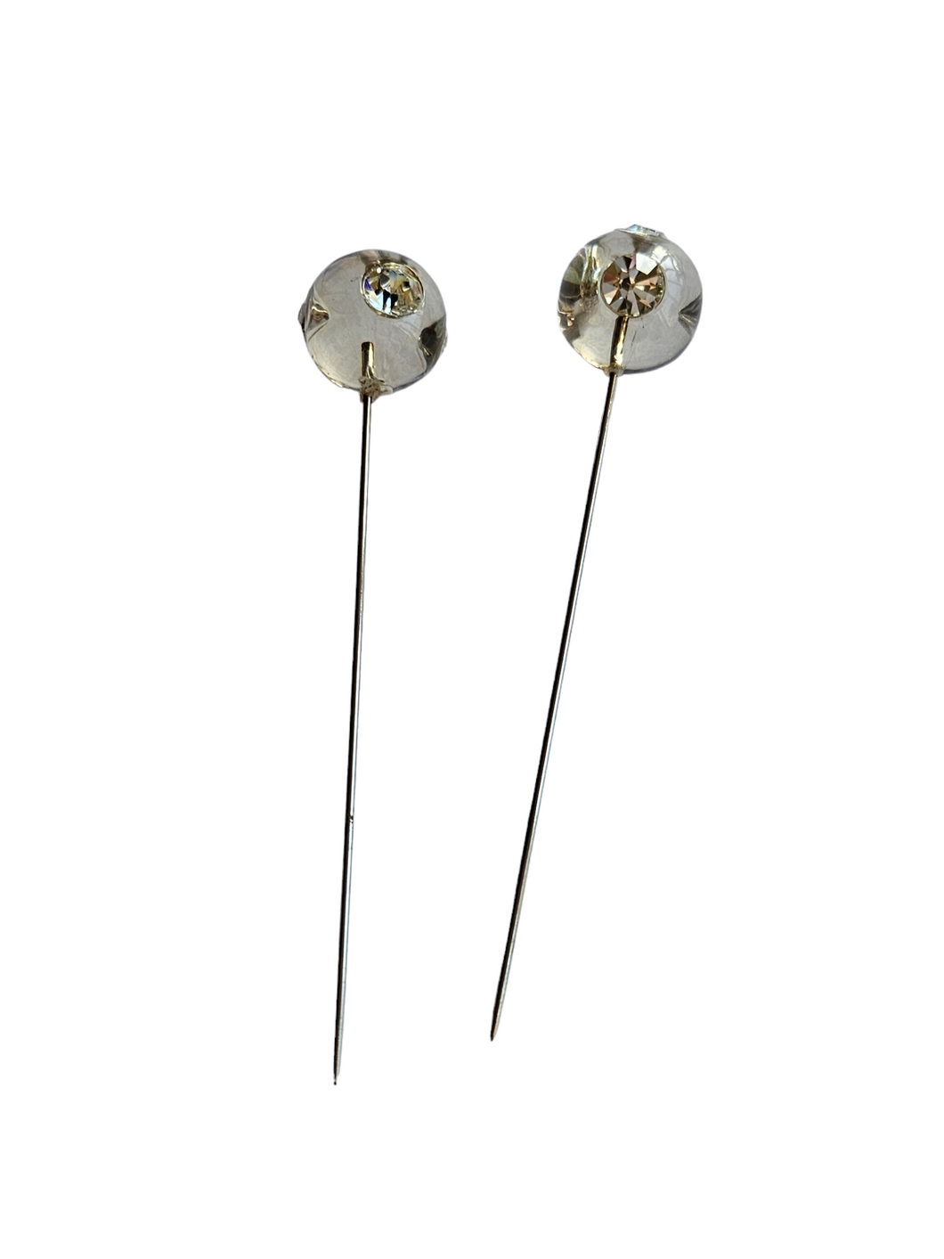 1930s Art Deco Rhinestone Lucite Stick Pin Set