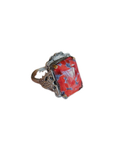 Load image into Gallery viewer, Vintage Czech? Red Glass Ring

