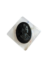 Load image into Gallery viewer, 1940s Large Lucite and Celluloid Cameo Brooch
