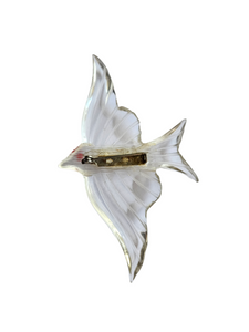 1940s Reverse Carved Lucite Flying Fish Brooch