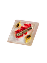 Load image into Gallery viewer, 1940s Red Reverse Carved Lucite Brooch
