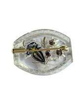 Load image into Gallery viewer, 1930s Reverse Carved Lucite Alpine Flower Edelweiss Brooch
