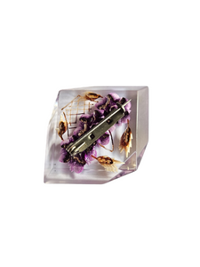 1940s Purple Reverse Carved Lucite Brooch