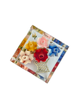 Load image into Gallery viewer, 1940s Reverse Carved Lucite Flower Basket Brooch
