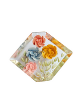 Load image into Gallery viewer, 1940s Thick Reverse Carved Lucite Multicoloured Flower Brooch
