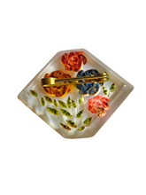 Load image into Gallery viewer, 1940s Thick Reverse Carved Lucite Multicoloured Flower Brooch
