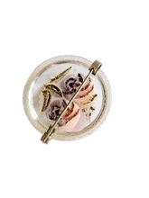 Load image into Gallery viewer, 1940s Reverse Carved Lucite Lilac Pansy Flower Brooch

