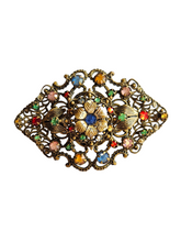 Load image into Gallery viewer, 1930s Czech Multicoloured Filigree Brooch
