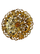 Load image into Gallery viewer, 1930s Czech Brown Glass Filigree Brooch
