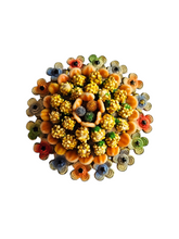 Load image into Gallery viewer, 1930s Czech Multicoloured Flower Enamel and Sugar Bead Brooch
