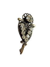 Load image into Gallery viewer, 1930s Art Deco Czech Filigree Glass Flower Brooch
