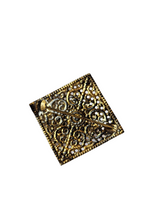 Load image into Gallery viewer, 1930s Czech Brown and Orange Filigree Brooch
