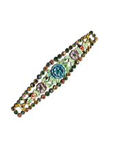 Load image into Gallery viewer, 1930s Czech Bright Multicoloured Glass and Enamel Bar Brooch
