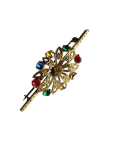 Load image into Gallery viewer, 1930s Czech Multicoloured Filigree Bar Brooch

