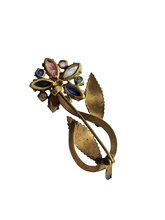 Load image into Gallery viewer, 1930s Czech Multicoloured Openback Flower Brooch
