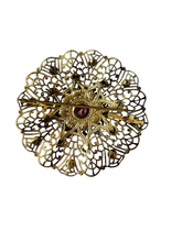 Load image into Gallery viewer, 1930s Czech Huge Pink Glass Filigree Brooch
