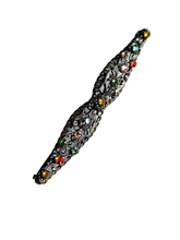 Load image into Gallery viewer, 1930s Czech Long Filigree Multicoloured Bar Brooch
